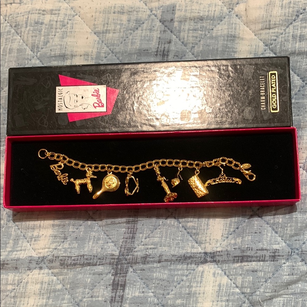 Barbie Gold Charm Bracelet with Barbie Charms
